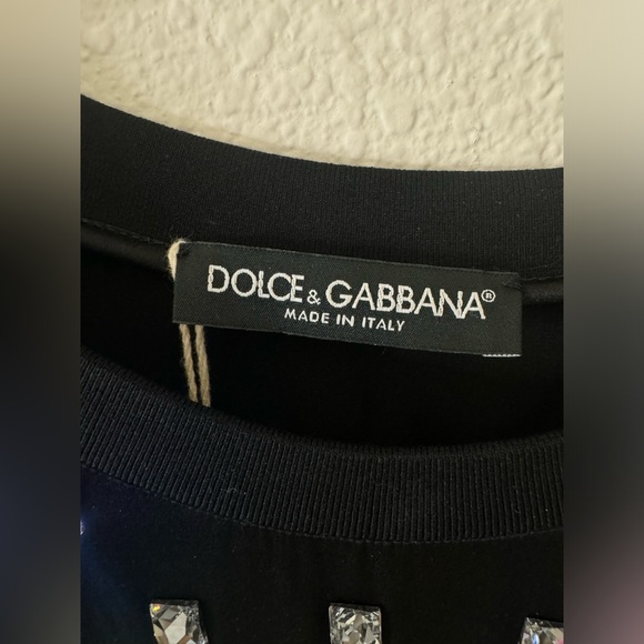Dolce and GABBANA T Shirt Crystals or Gems Emebellished Black - Picture 5 of 7